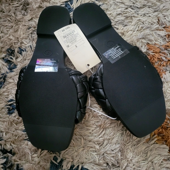 Woven Slide Sandals | A New Day | Black | Women's Size 7 | NWT - Picture 3 of 4